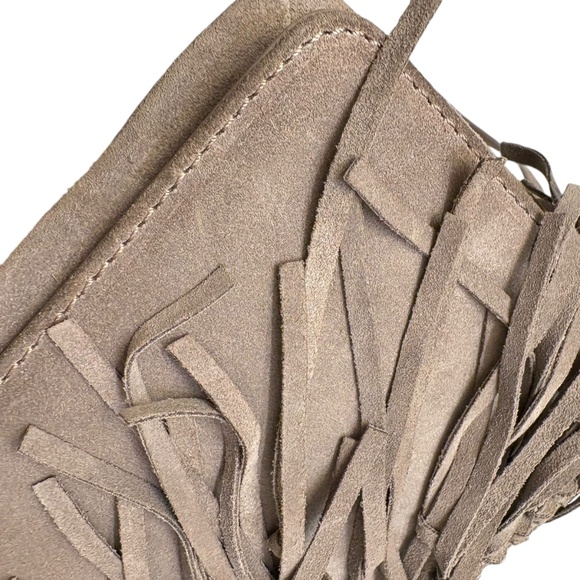 Michael Kors Collection gray/taupe small fringed suede shoulder bag - Picture 9 of 15